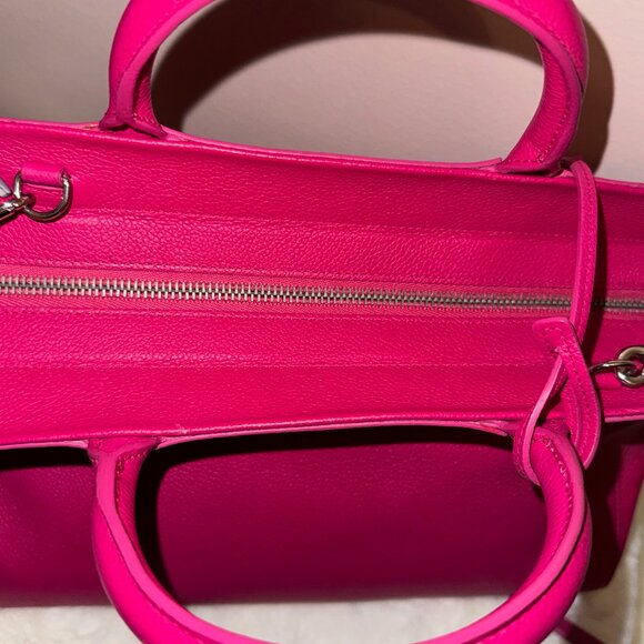 SAINT LAURENT  Grained Calfskin Small Cabas Rive Gauche - Fuschia - Picture 11 of 15